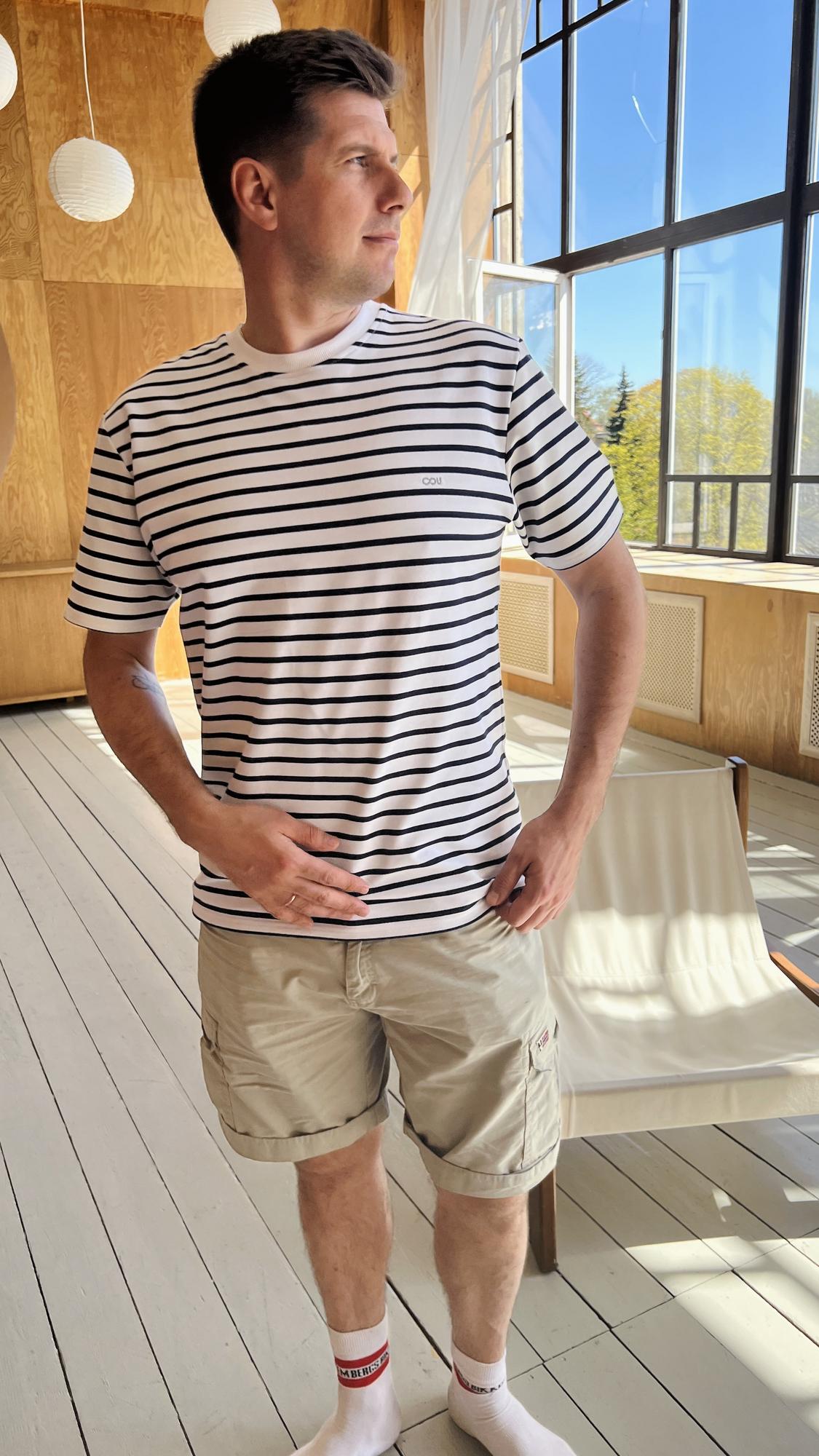 Футболка мужского кроя Cou в полоску