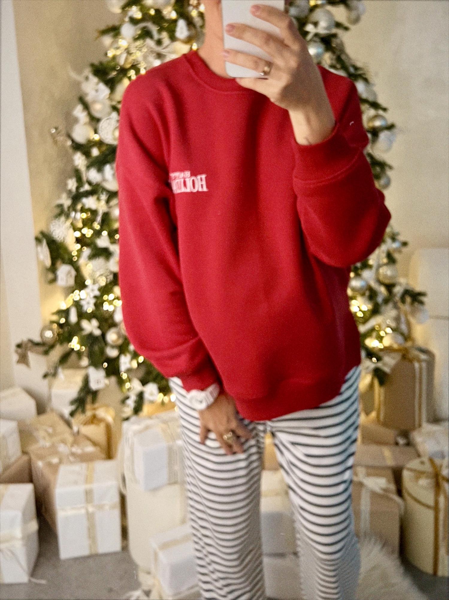 Свитшот "Happy Holidays" красный