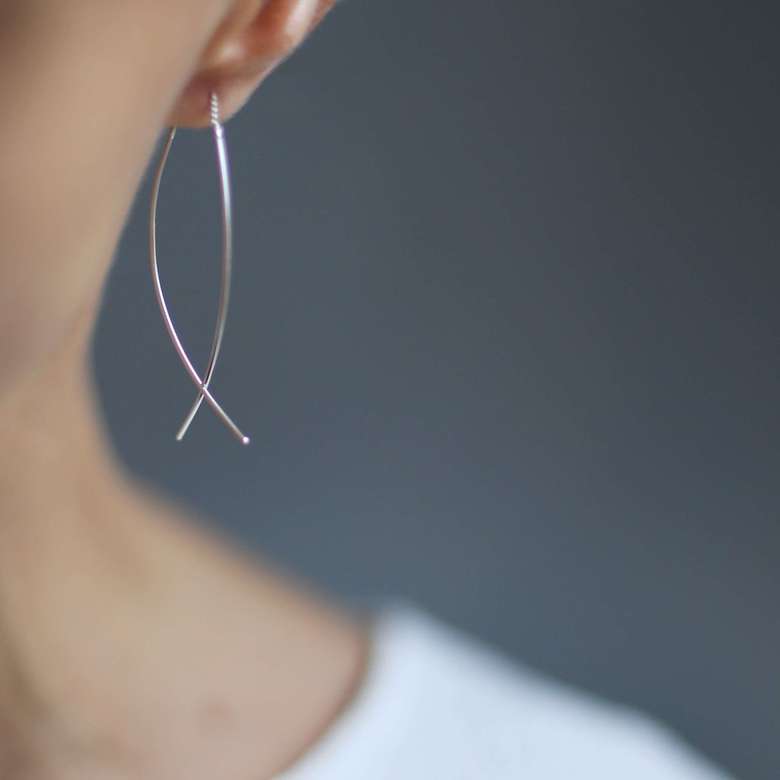 Серебряные серьги 1P2041