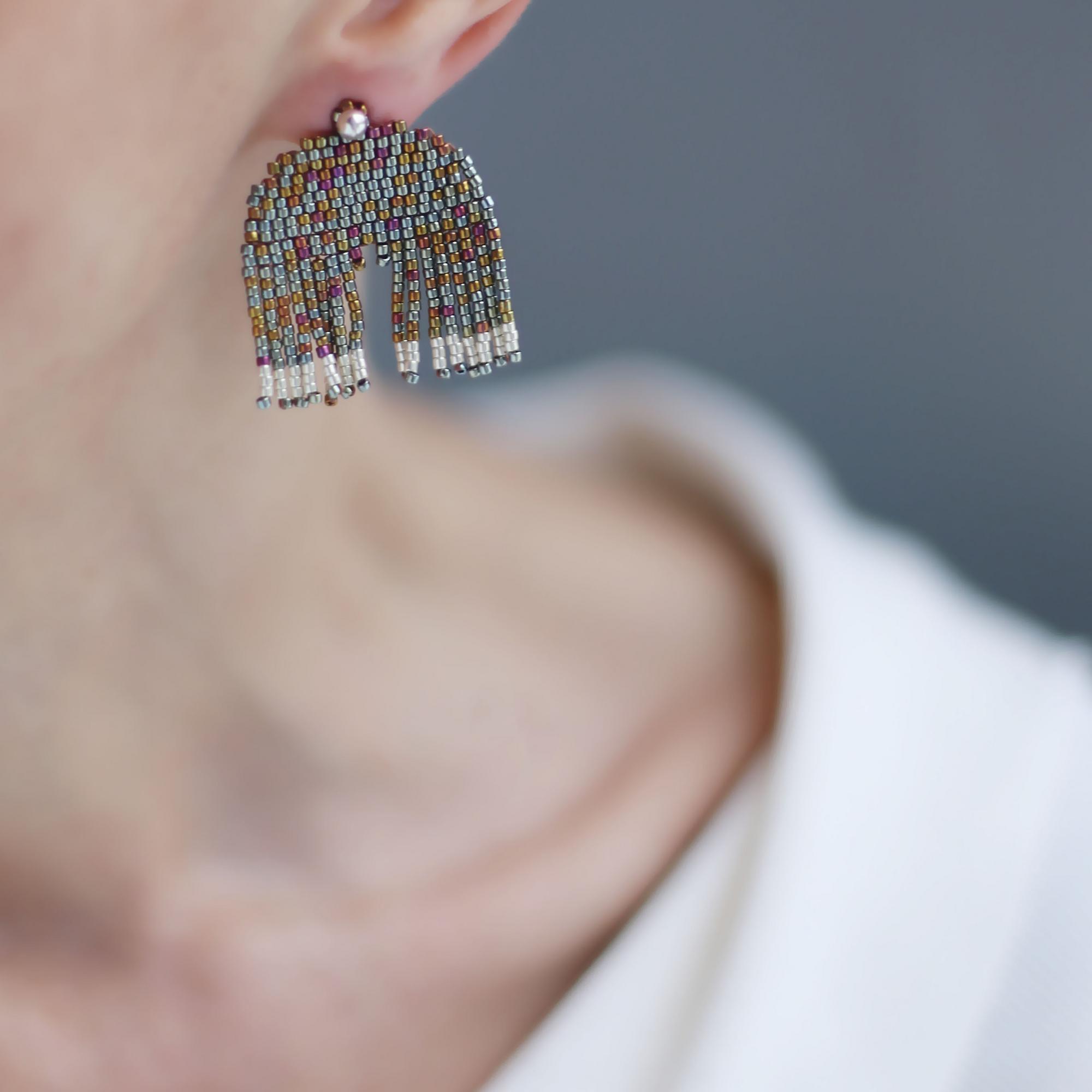 Серьги из бисера 1P2521