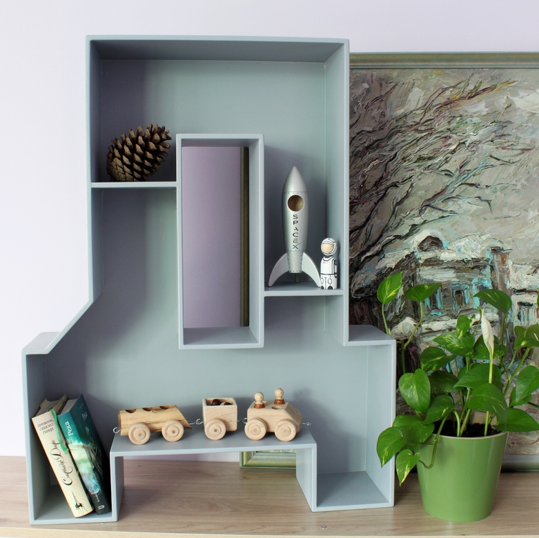 Буква-полка Д Цвет Серый