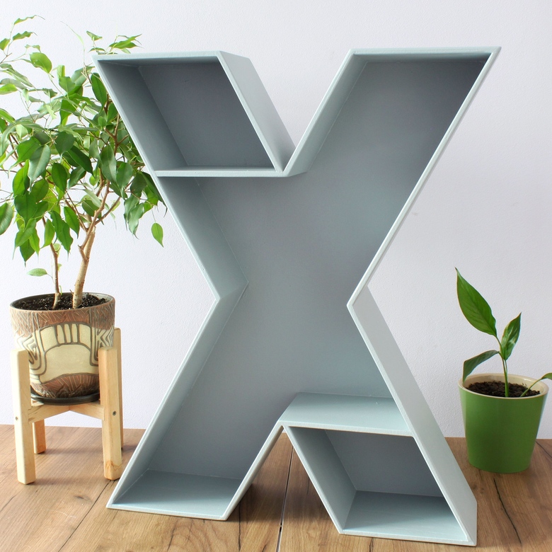 Буква-полка Х Цвет Серый