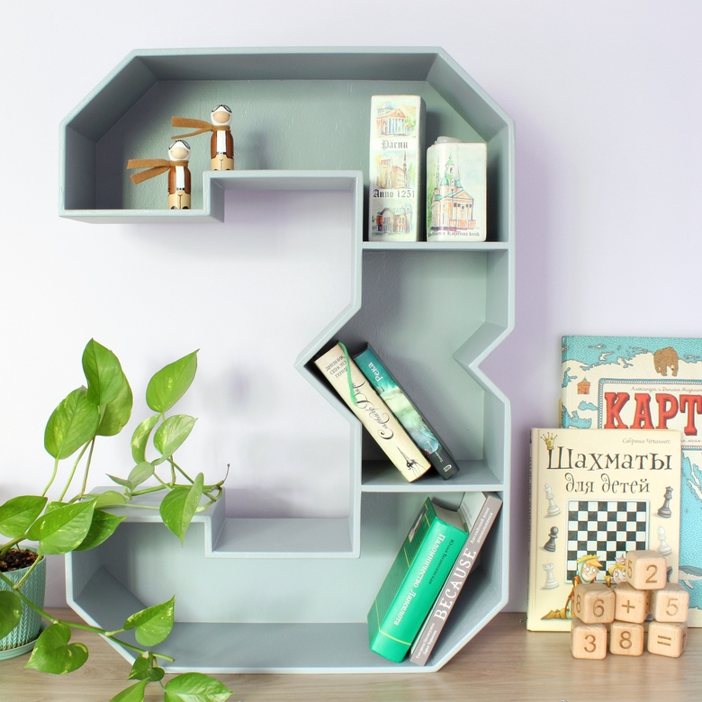 Буква-полка З Цвет Серый