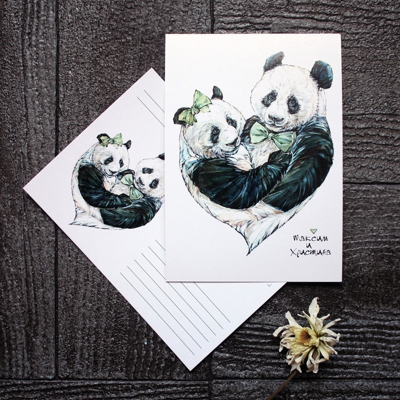 "Двое влюблённых" - свадебная открытка