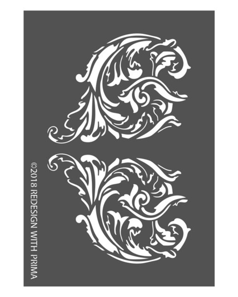 Трафарет 29,21*20,32см Giulia Scrolls, 3D Stencil, 11.5" x 8"  Prima Redesign