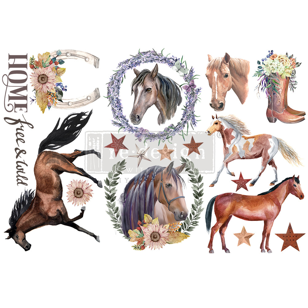 Трансфер (натирка) мини формат 15*30см Wild Soul Redesign Decor Transfers® - 3 sheets, 6"x12"