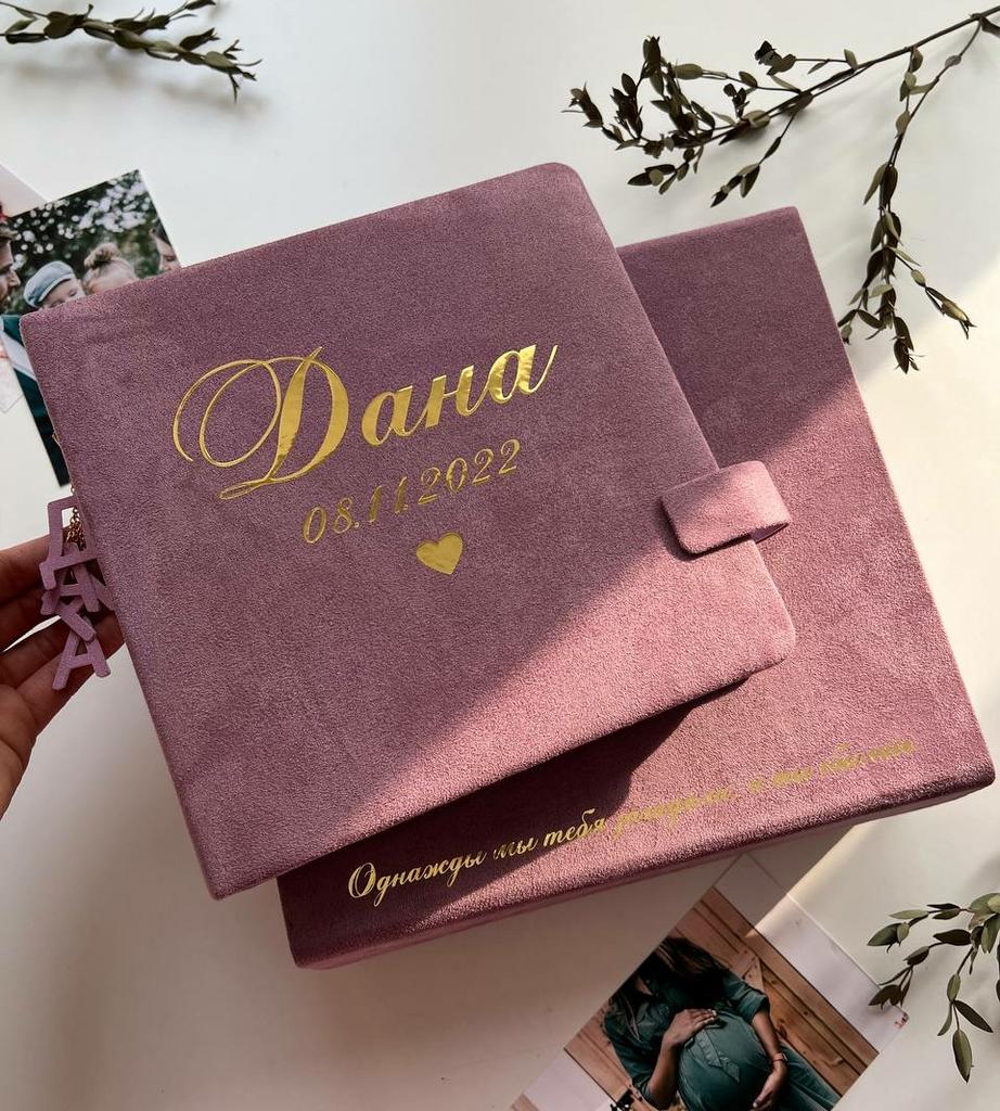 Именной фотоальбом в подарок новорожденной девочке