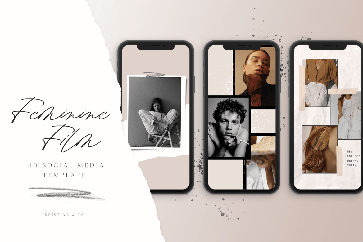 Feminine collection – 40 Stories & Post Templates