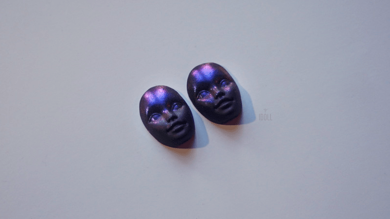 серьги переливающиеся лица