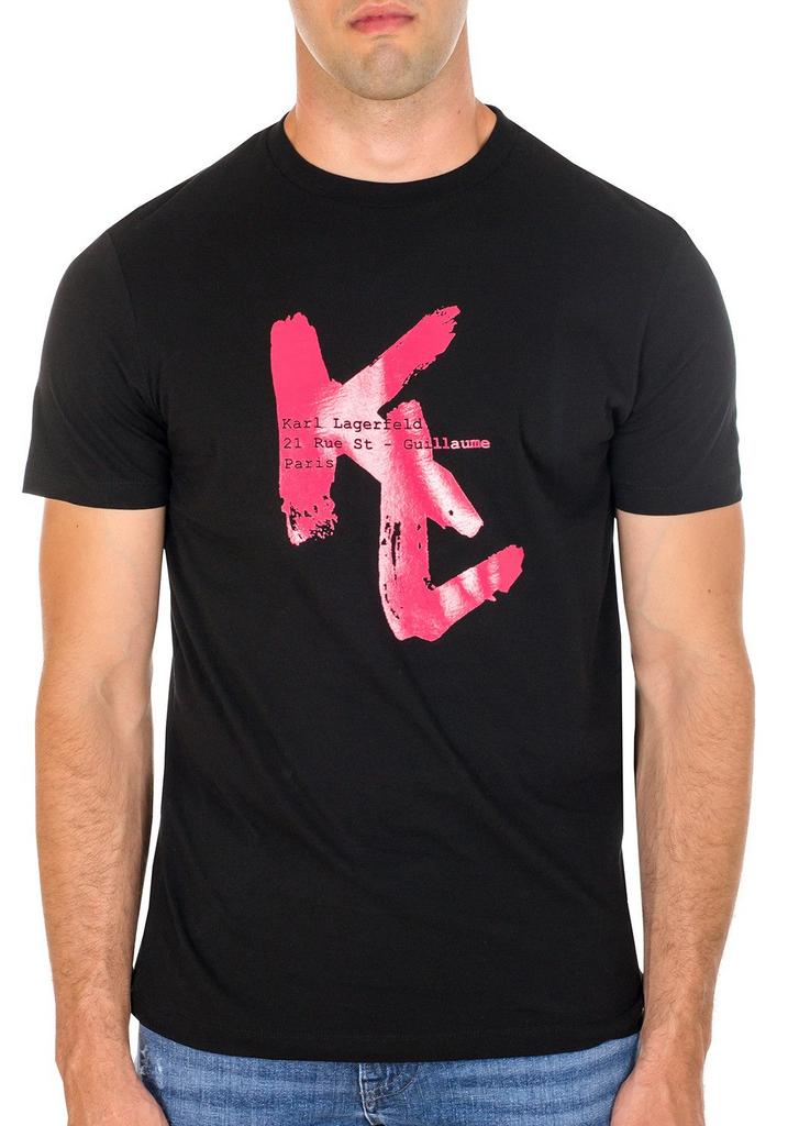 Футболка муж. LAGERFELD 755400 черная розовым
