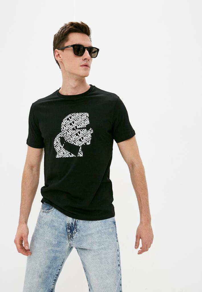 Футболка муж. LAGERFELD 755053 черная серебристым