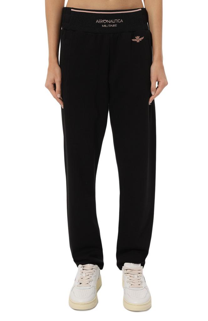 Брюки жен AERONAUTICA 908 черным розовым резинка