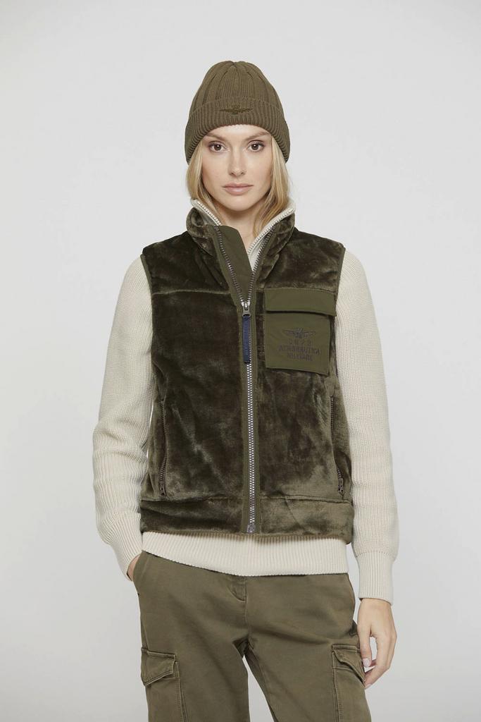 Жилет  жен. AERONAUTICA 2094 зеленый,мех