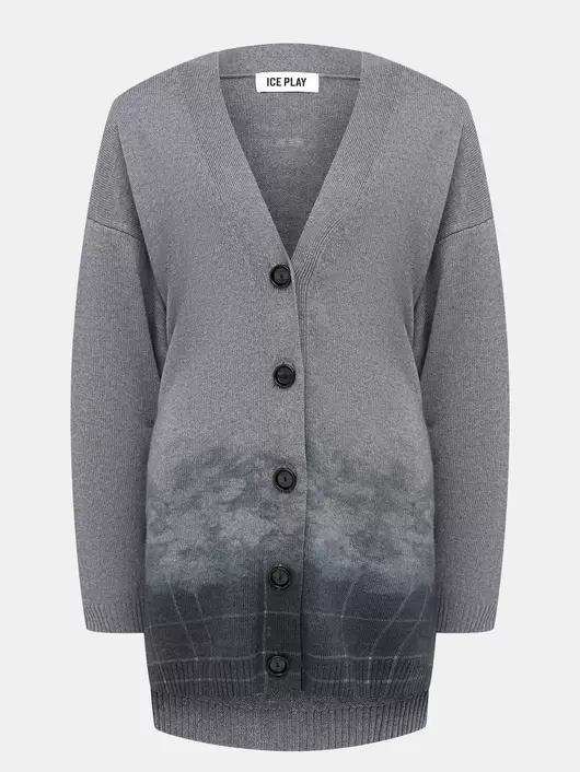 Кардиган жен. ICE PLAY 006 серый, пуговицы