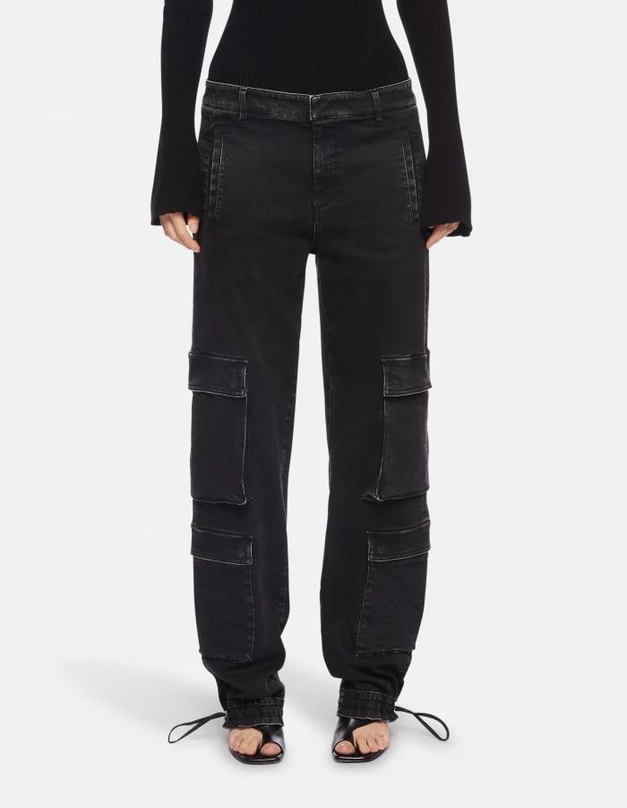 Брюки DONDUP 711 черные карго