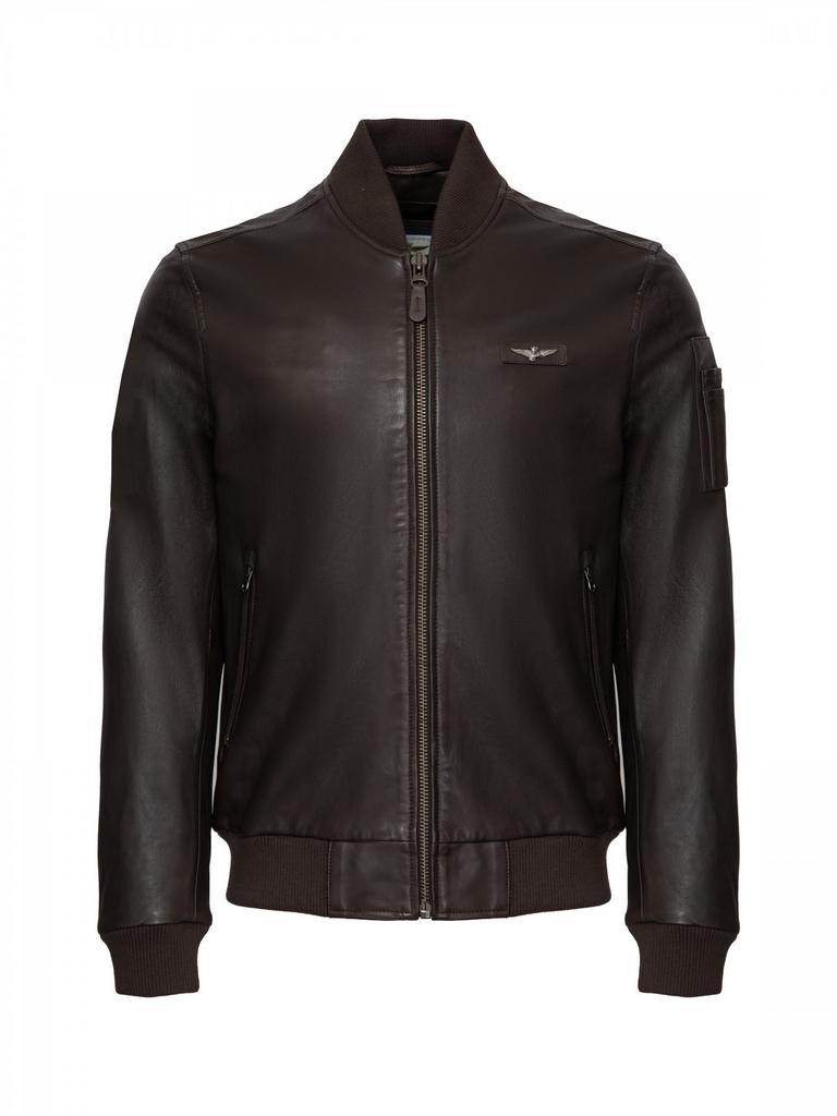 Куртка AERONAUTICA  5023 кожаная коричневая
