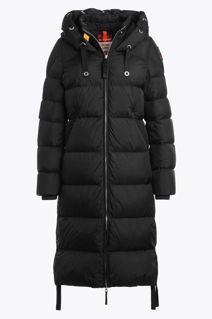 Пальто жен. Parajumpers PANDA 541 черное, капюшон длинное