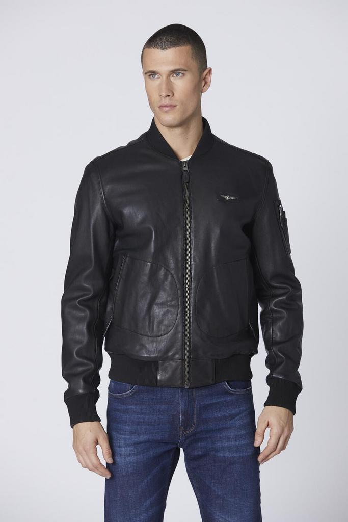 Куртка муж. AERONAUTICA  951 черная кожа