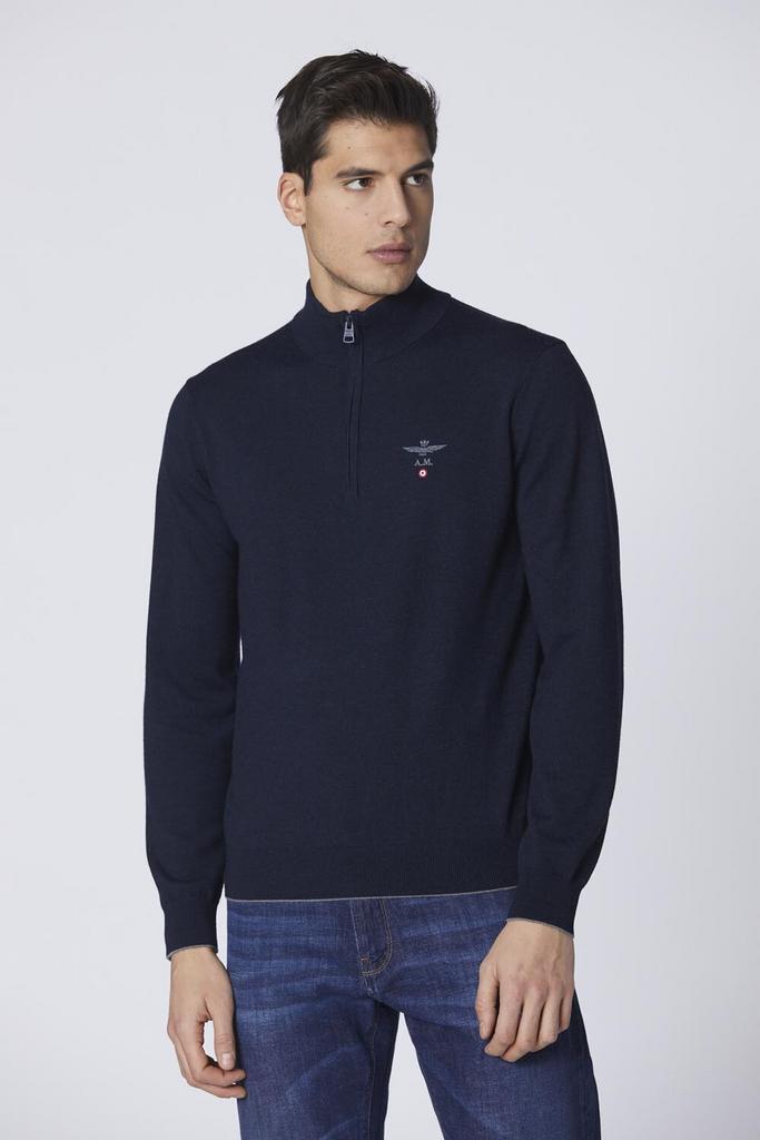Джемпер AERONAUTICA 1389 синий, молния