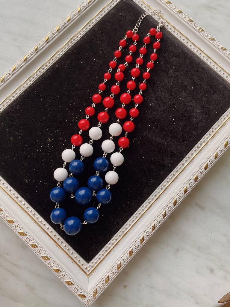 Винтажные бусы "Триколор"