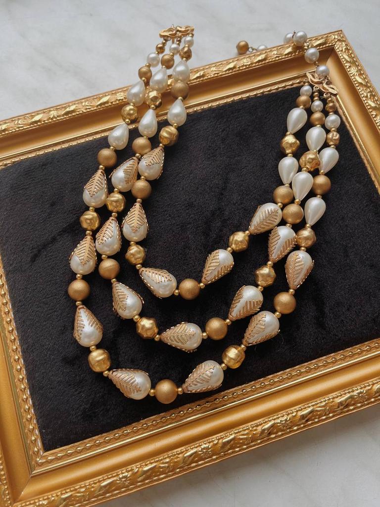 Винтажные бусы многослойные