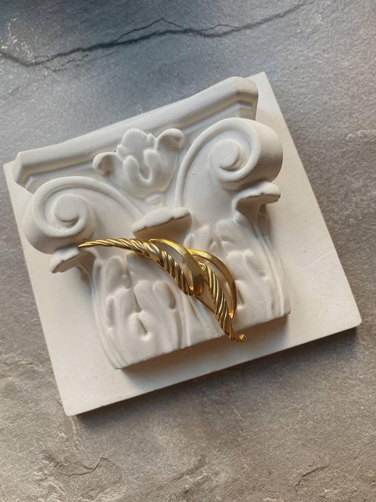 Винтажная брошь «Пёрышко» David