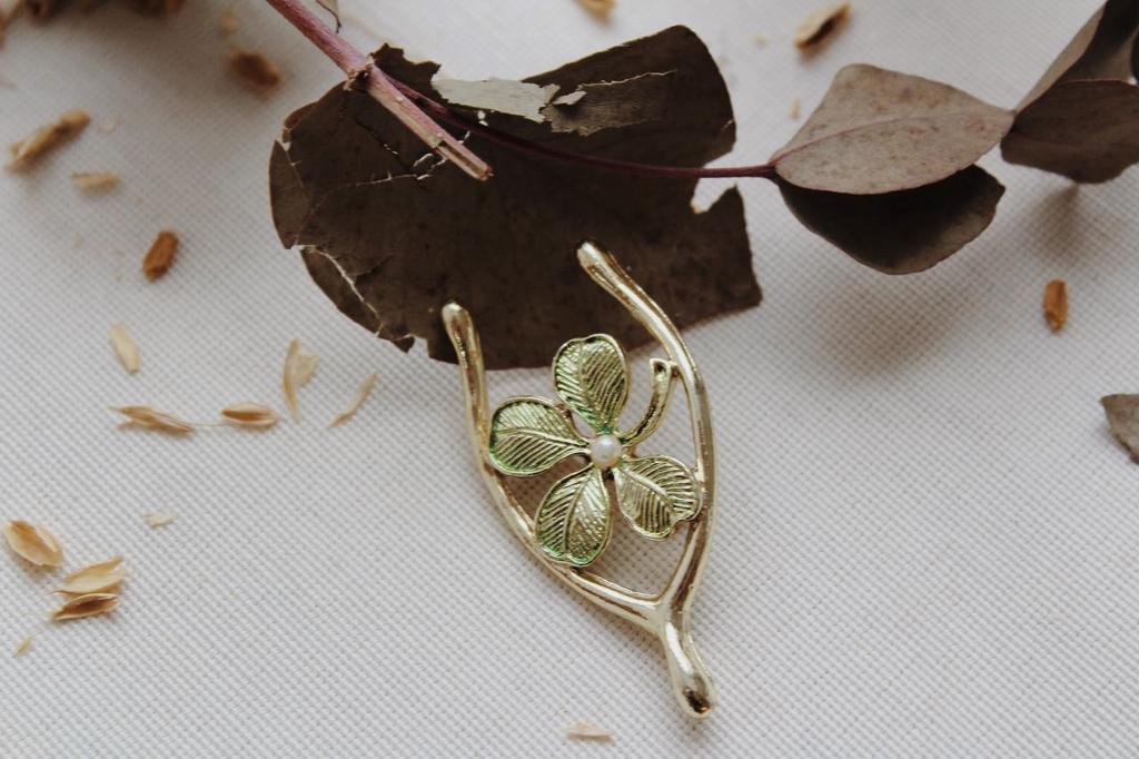 Винтажная брошь «Удача с клевером» Gerrys