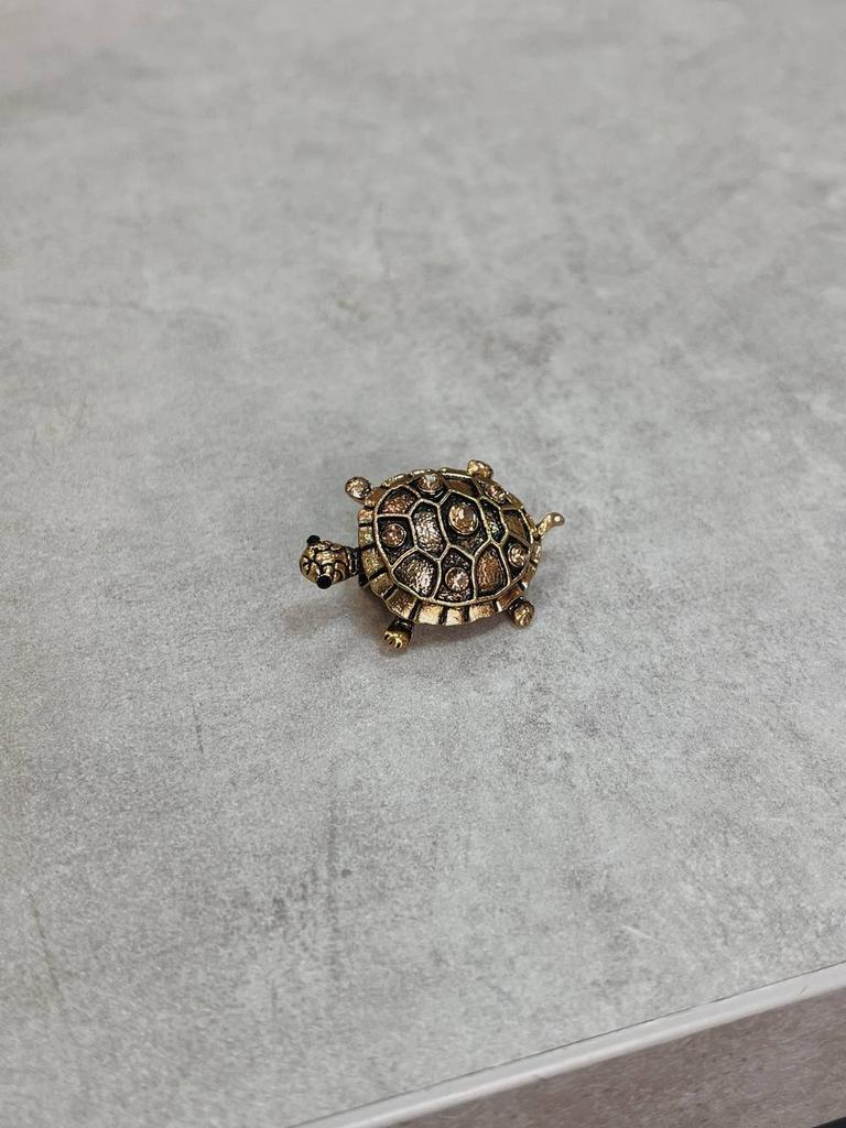 Брошь «Черепашка» в золотом оттенке