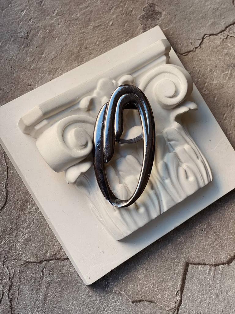 Винтажный зажим для шарфа «Чёрная эмаль»