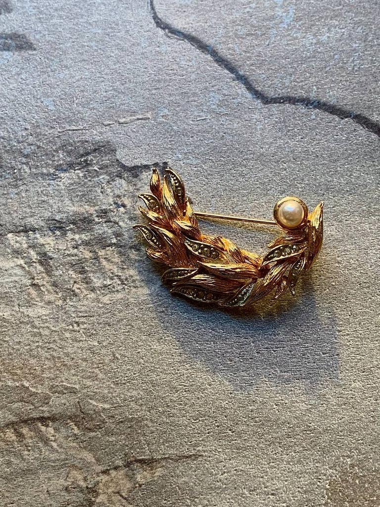 Винтажная брошь «Лавр», West