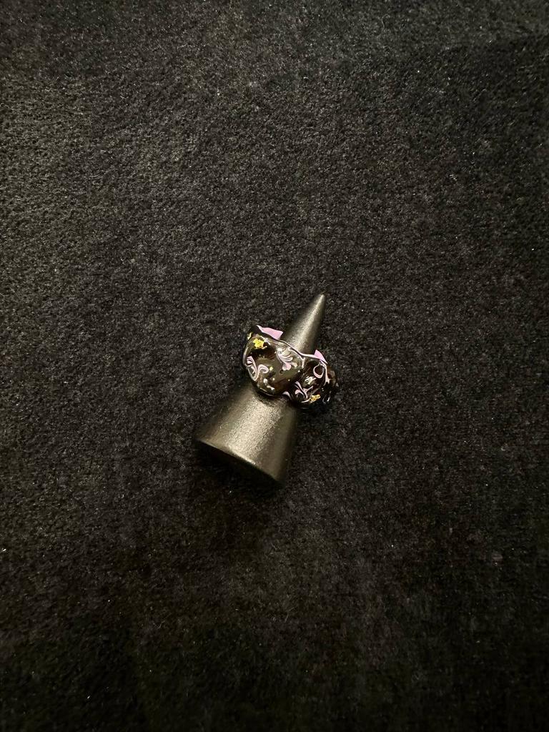 Кольцо «Чёрный камень» 17,5 размера