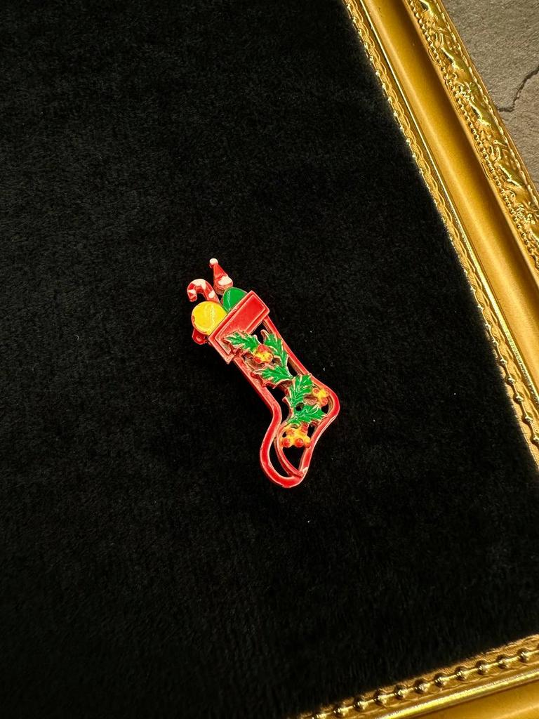 Винтажная брошь «Носочек-3»