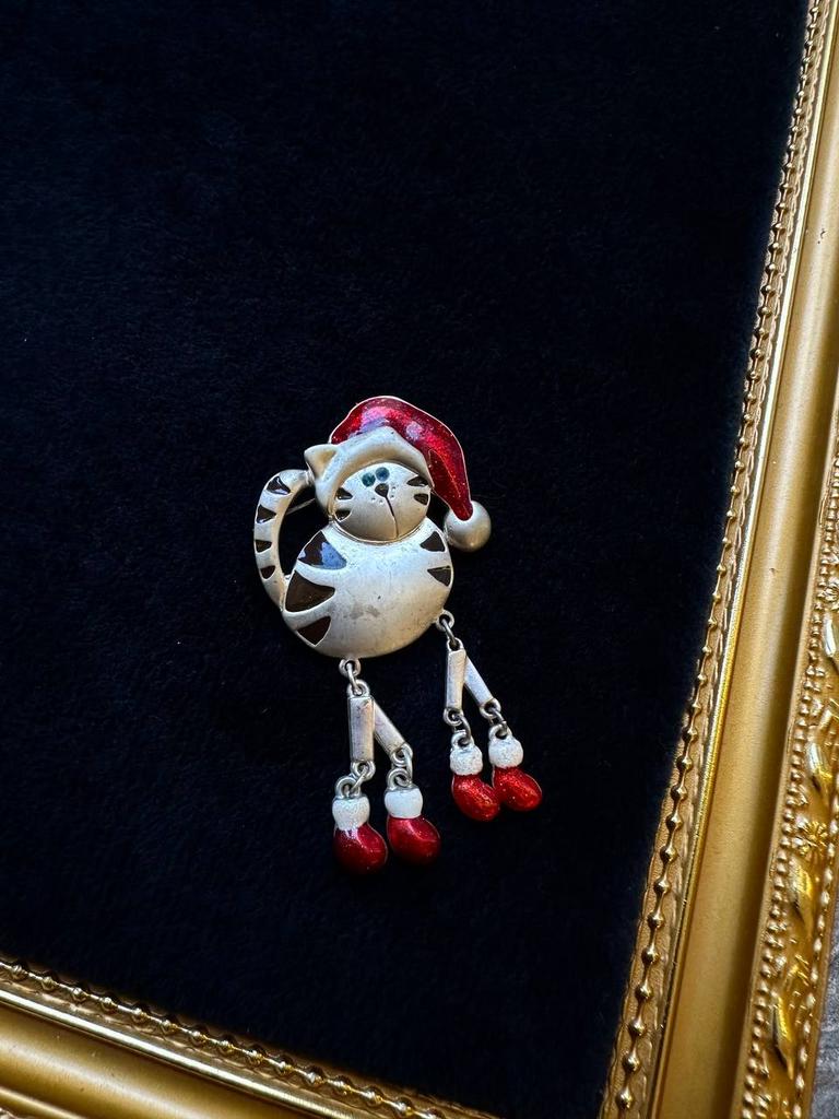 Винтажная брошь «Котик-1»