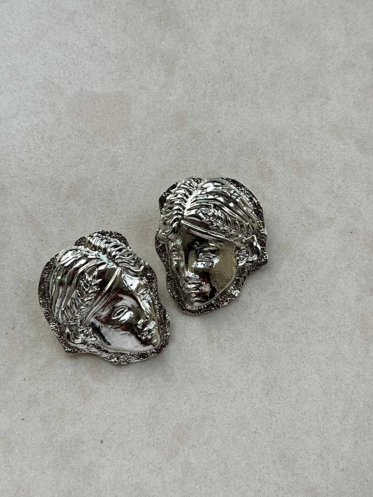 Серьги «Греция» в серебряном оттенке