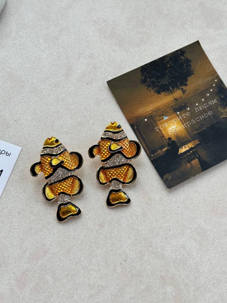 Серьги «Рыбка-клоун»