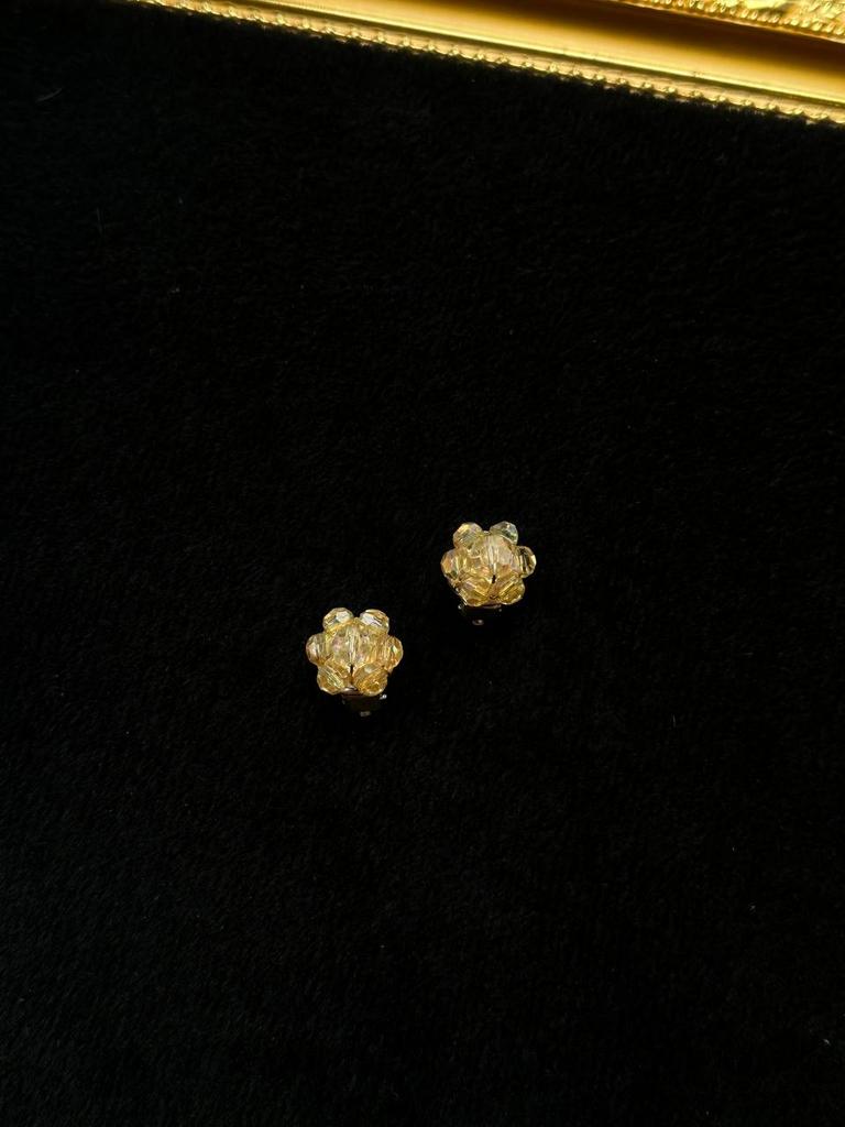 Винтажные клипсы «Бриллиантовый цветок»