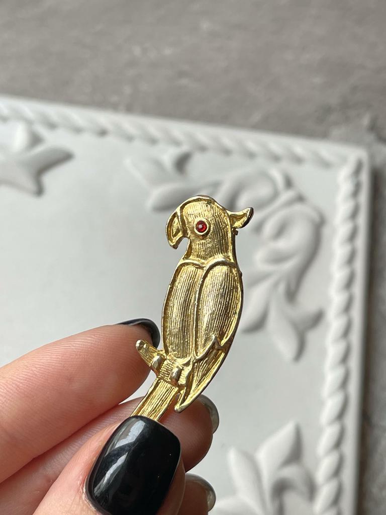 Винтажная брошь «Попугайчик»