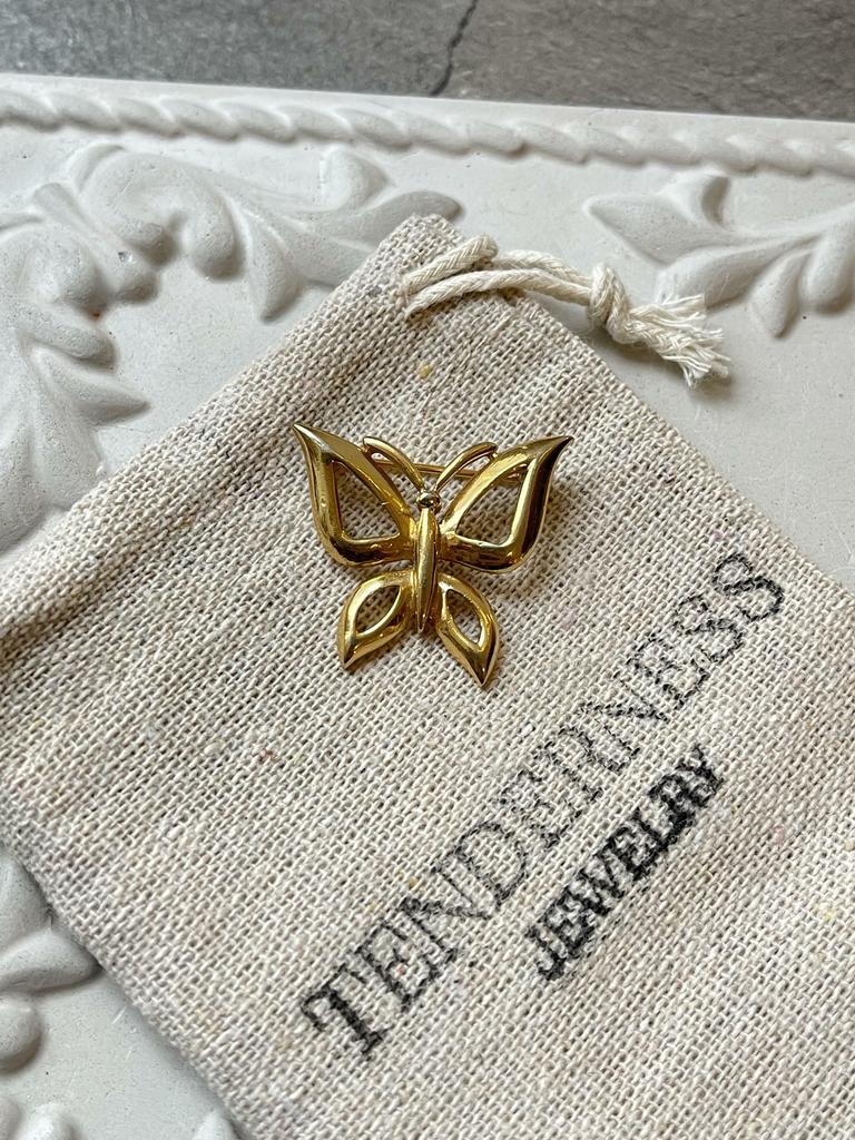 Винтажная брошь «Бабочка золотая»