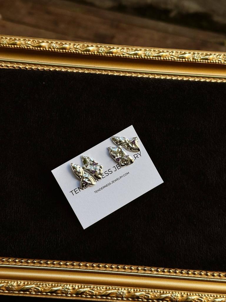 Серьги «Серебряные банты»