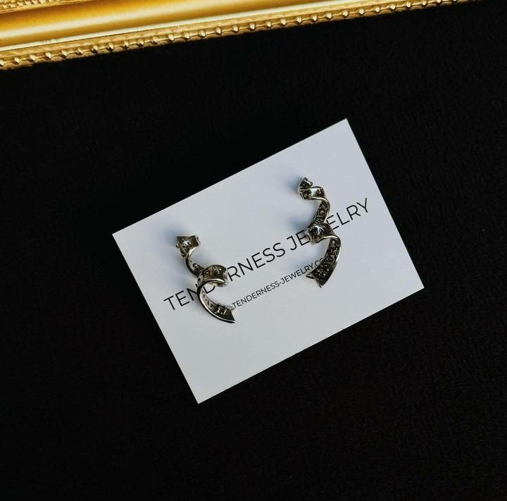 Серьги «Серебряная стружка»