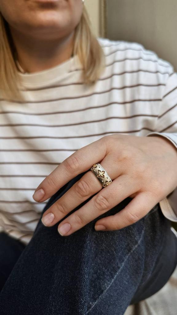 Кольцо «Восток» в серебряном оттенке регулируемое