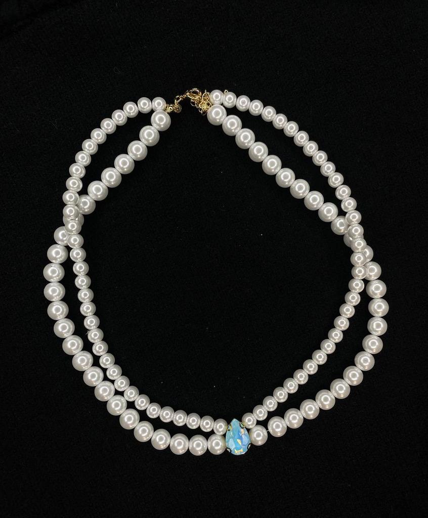 Колье «Иней» с кристаллом