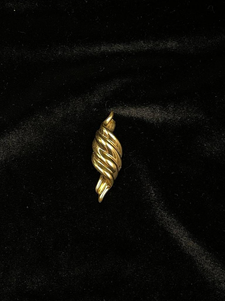 Винтажная брошь «Скрученная» в золотистом оттенке