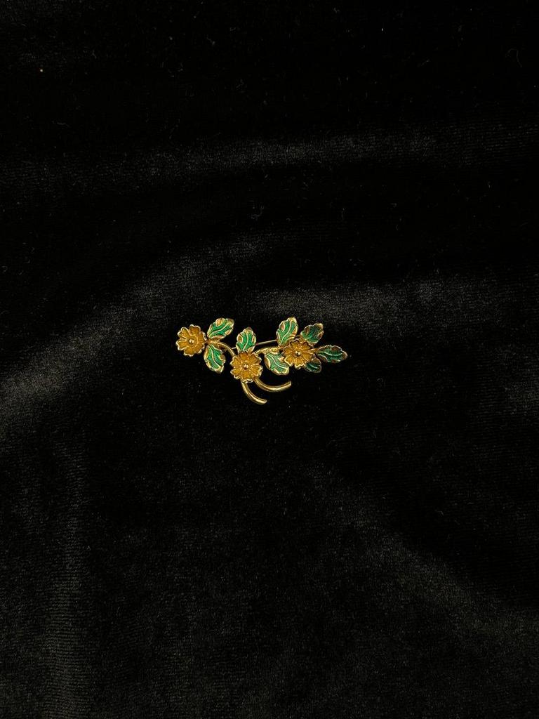 Винтажная брошь «С цветной эмалью»