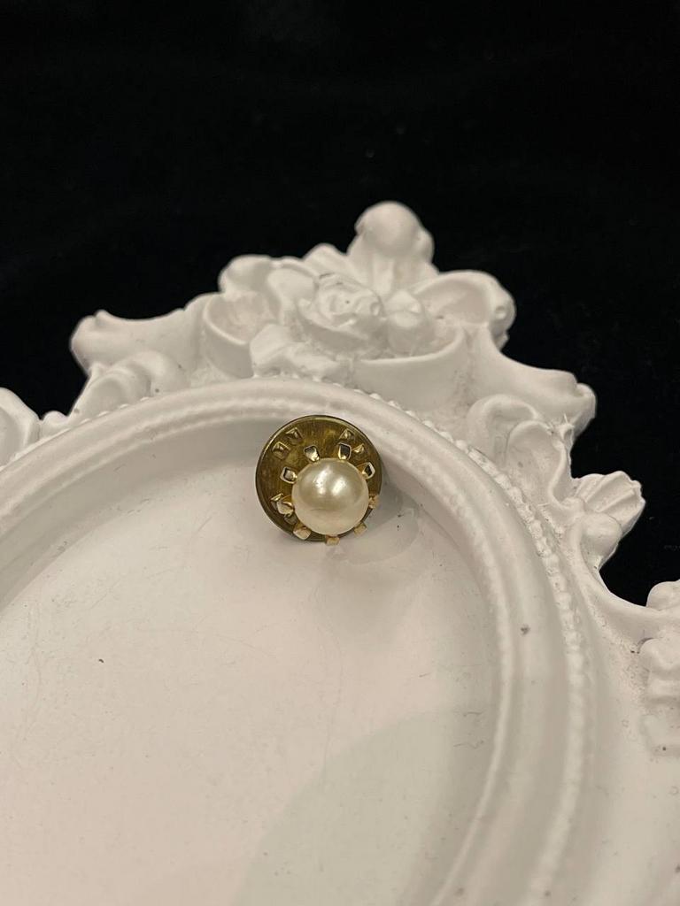 Винтажная брошь миниатюрная с жемчужинкой