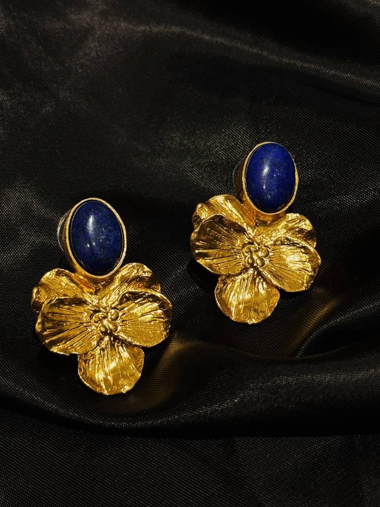 Серьги «Королева ночи» с лазуритом