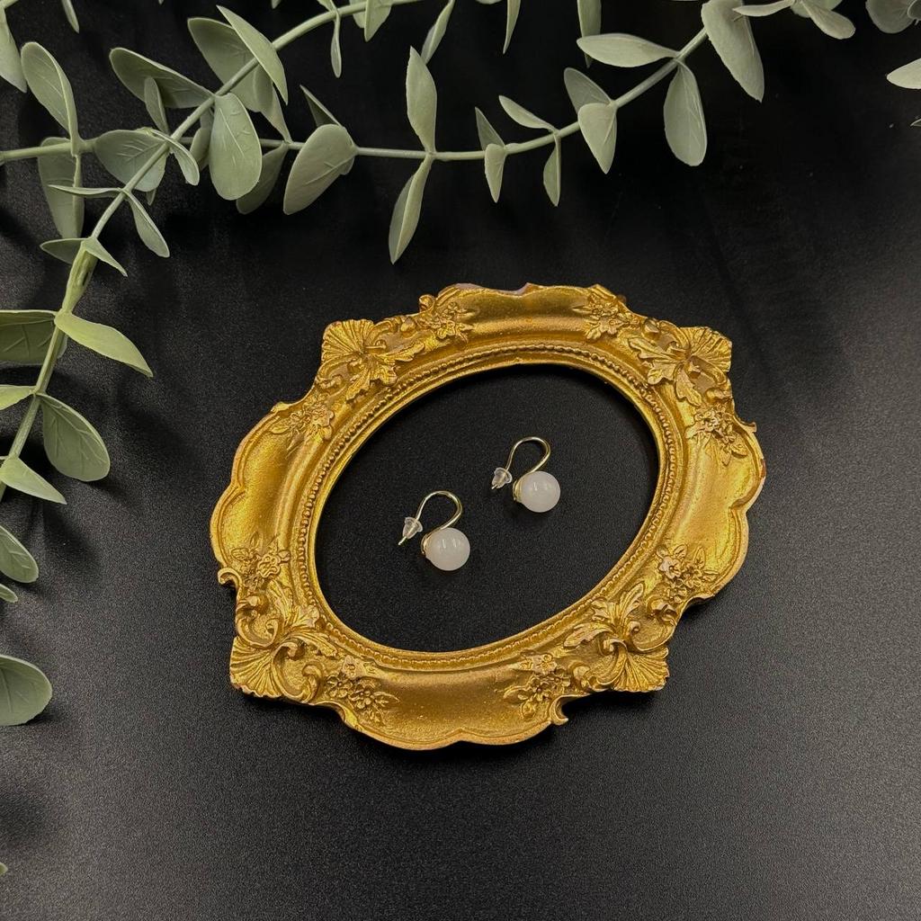 Серьги "Капелька" с розовым нефритом