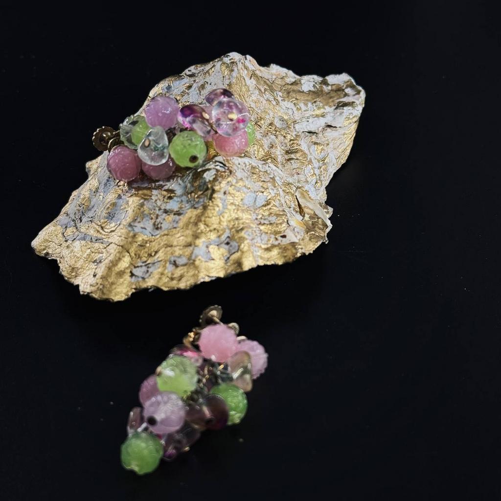 Винтажные клипсы "Минералы"