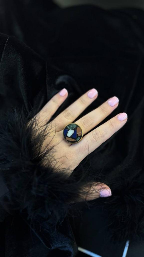 Винтажное кольцо «Зелёный рассвет»