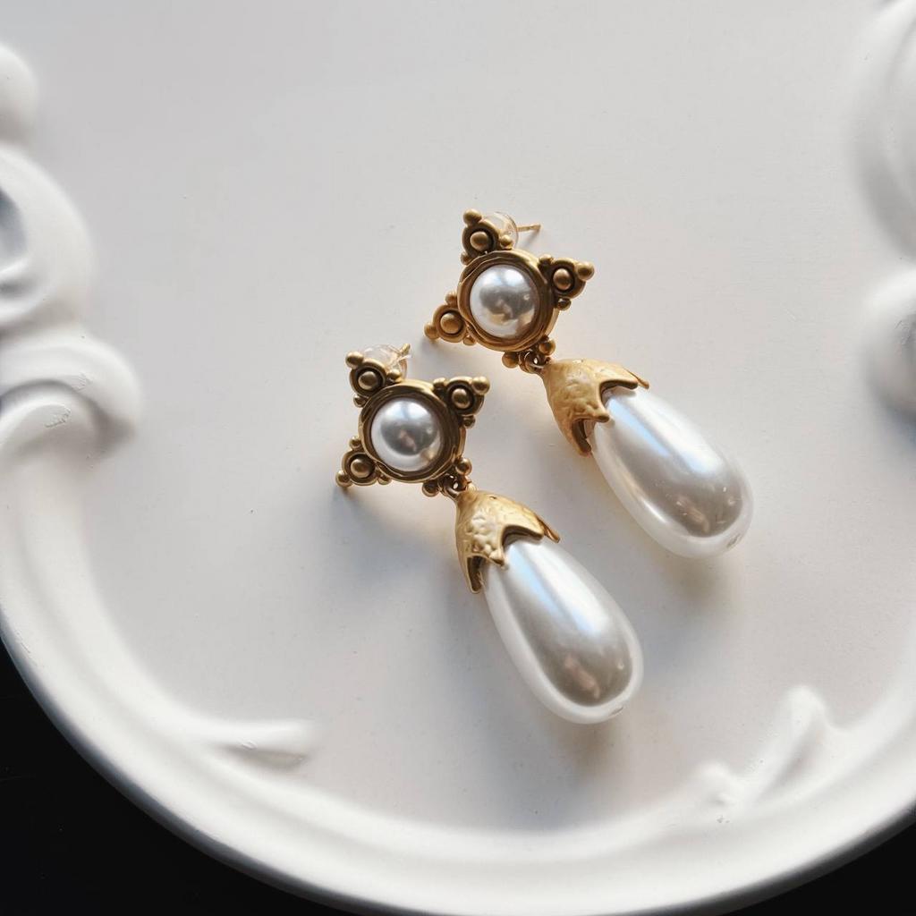 Серьги "Шансон и жемчуг"